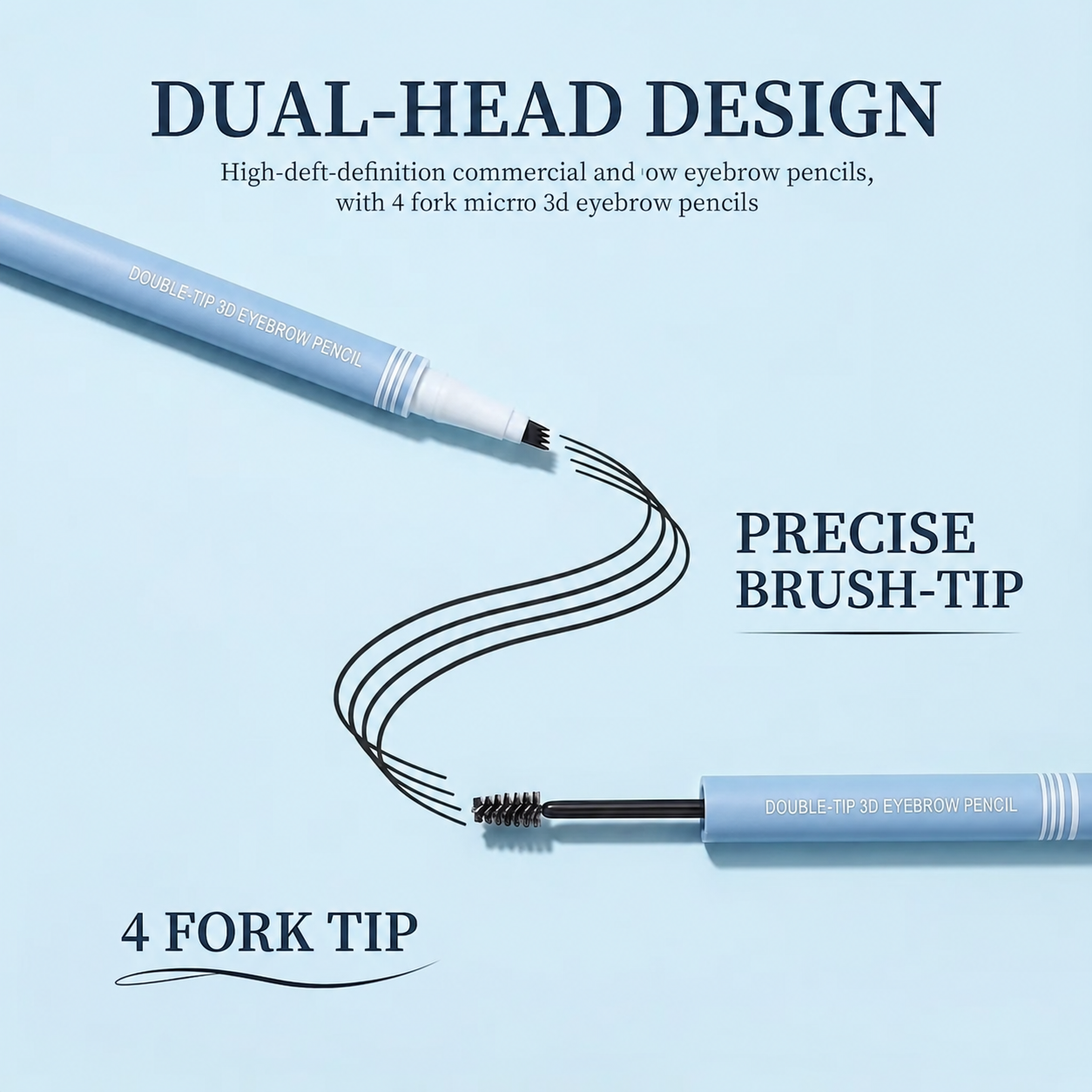 Stycove Waterproof 2-in-1 Micro-Fork Eyebrow Pen & Tinted Gel